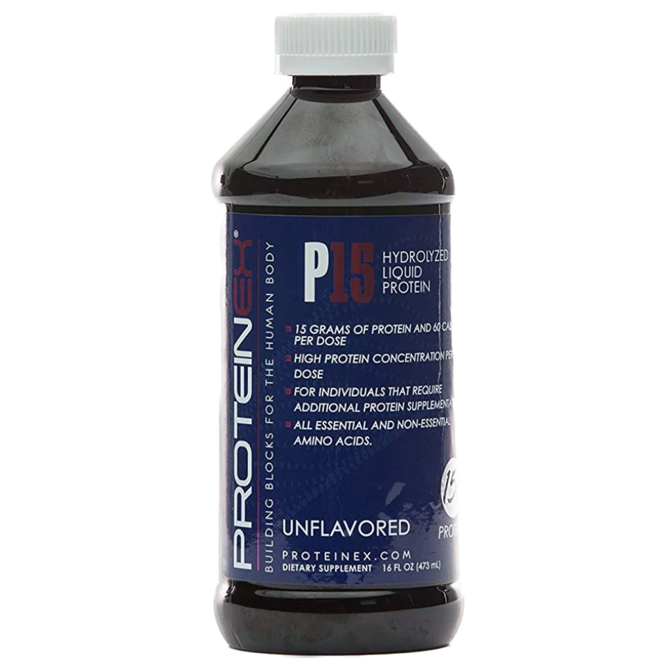 Proteinex P15 Hydrolyzed Liquid Protein, 16-ounce bottle-Oral Supplement Proteinex P15 Unflavored Liquid 16 oz. Bottle