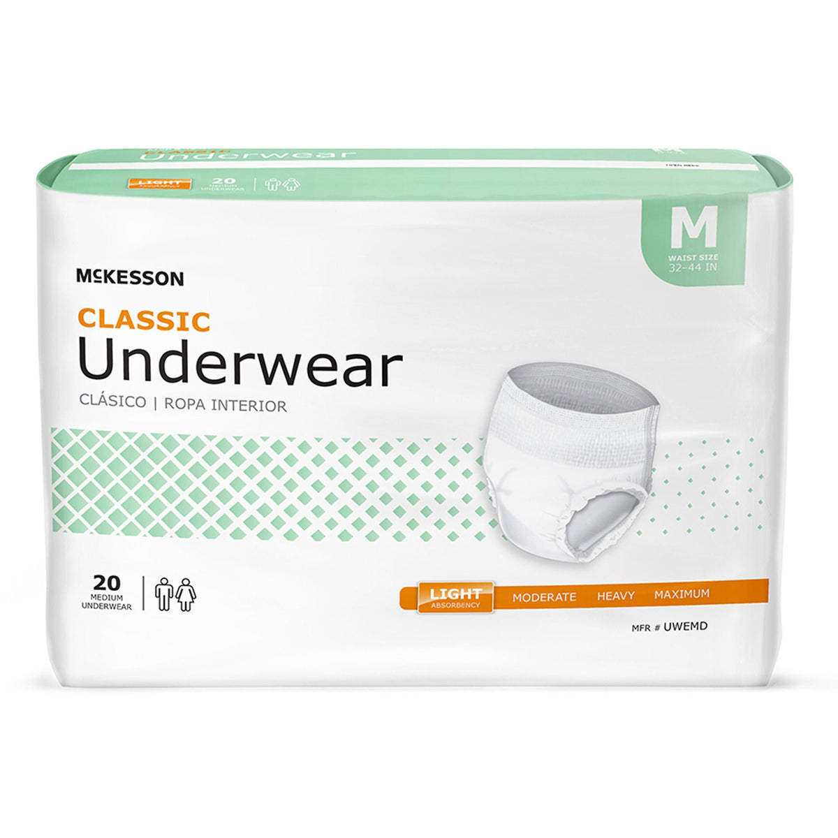 McKesson Classic Light Absorbency Incontinence Underwear, Medium - Incontinence>Adult Briefs and Protective Undergarments...
