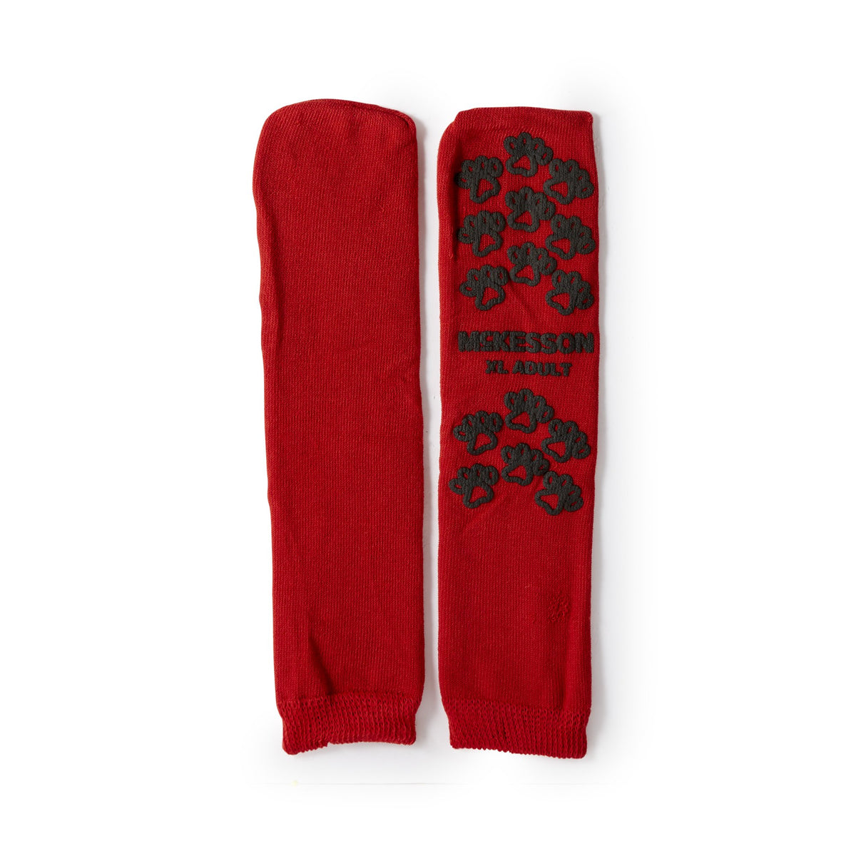 McKesson Terries Adult Slipper Socks, X-Large-Slipper Socks McKesson Terries Unisex Adult X-Large Single Tread Single Patient Use Red