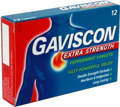 Gaviscon Antacid Chewable Tablets Extra Strength, Peppermint Flavor-Pain Relief Gaviscon 160 mg - 105 mg Strength Aluminum Hydroxide / Magnesium Carbonate Tablet 100 per Bottle