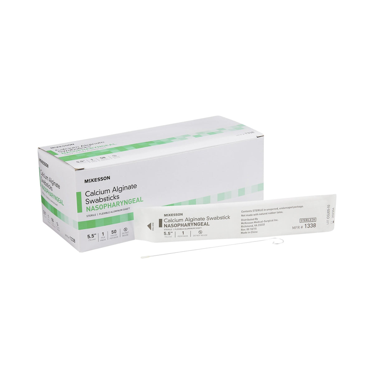 McKesson Nasopharyngeal Collection Swab, 5 Inch-McKesson Nasopharyngeal Collection Swab 5-1/2 Inch Length Sterile