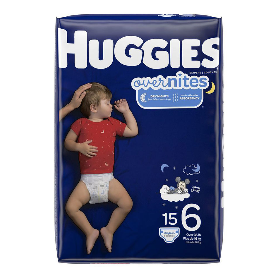 Huggies OverNites Diaper, Size 6-Unisex Baby Diaper Huggies Overnites Size 6 Disposable Heavy Absorbency