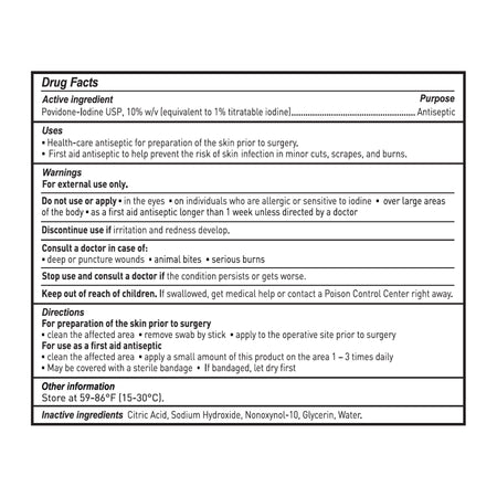 McKesson Impregnated Swabstick, 10% Strength, Povidone Iodine, Individual Packet-Impregnated Swabstick McKesson 10% Strength Povidone-Iodine Individual Packet Sterile