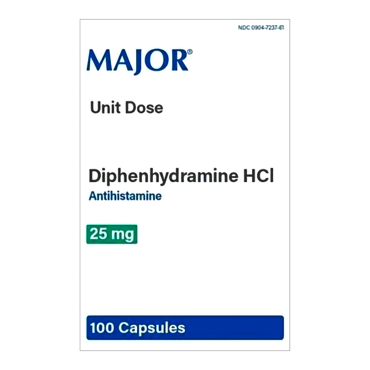 Major Banophen Diphenhydramine Allergy Relief-Allergy Relief 25 mg Strength Capsule 100 Per Box