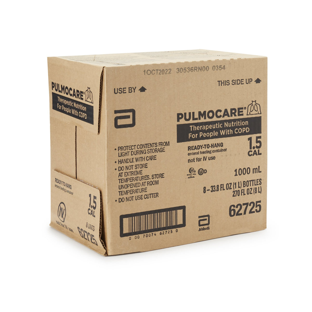 Pulmocare Vanilla Tube Feeding Formula, 33.8 oz. Ready to Hang Carton-Tube Feeding Formula Pulmocare Vanilla Flavor Liquid 33.8 oz. Carton