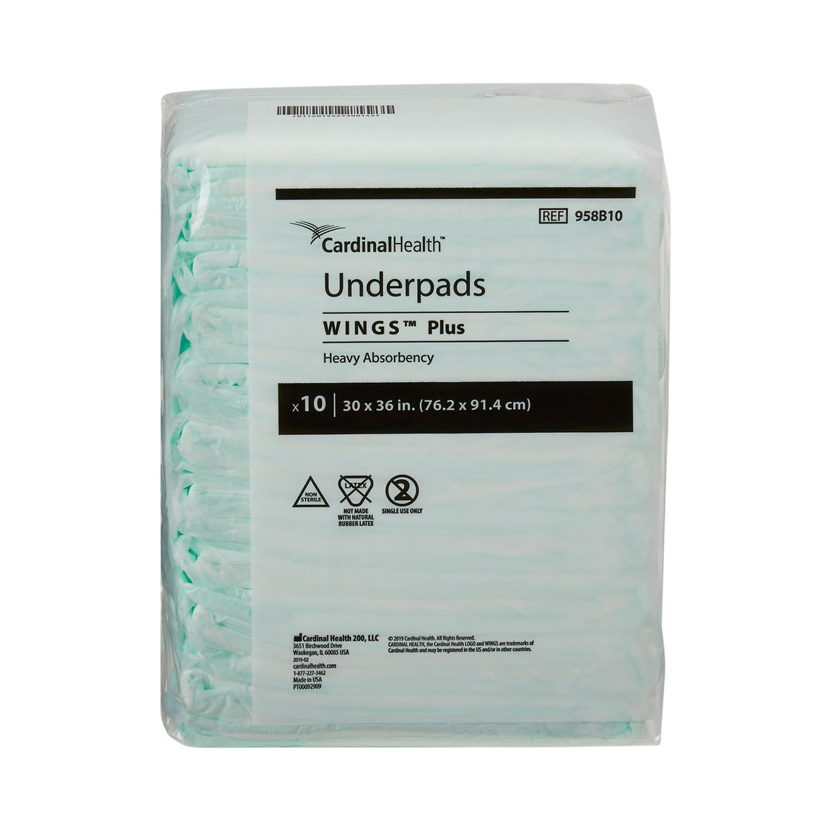 Wings™ Plus Heavy Absorbency Underpads, 30 x 36 Inch - Incontinence>Underpads - Cardinal