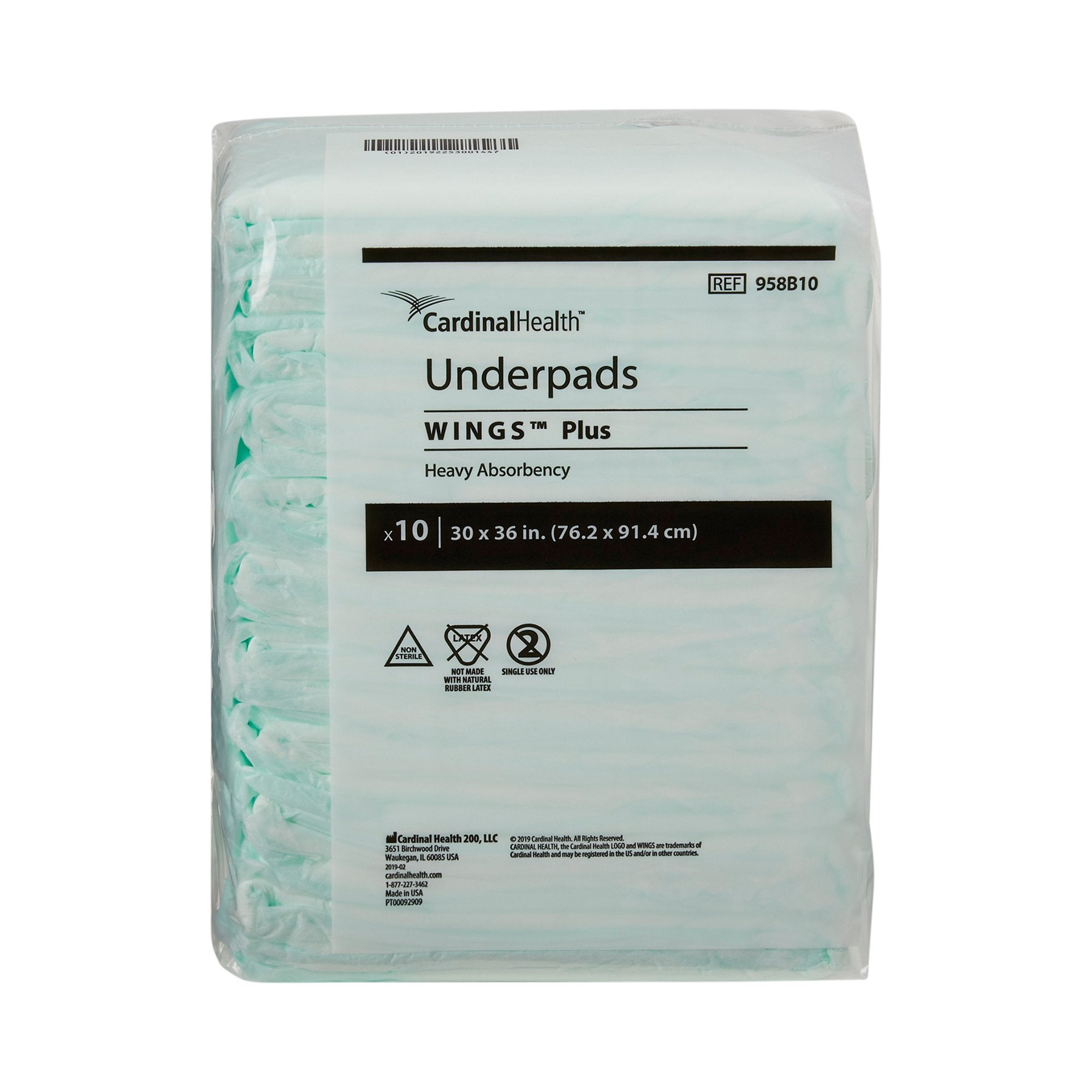Wings™ Plus Heavy Absorbency Underpads, 30 x 36 Inch - Incontinence>Underpads - Cardinal