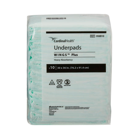 Wings™ Plus Heavy Absorbency Underpads, 30 x 36 Inch - Incontinence>Underpads - Cardinal