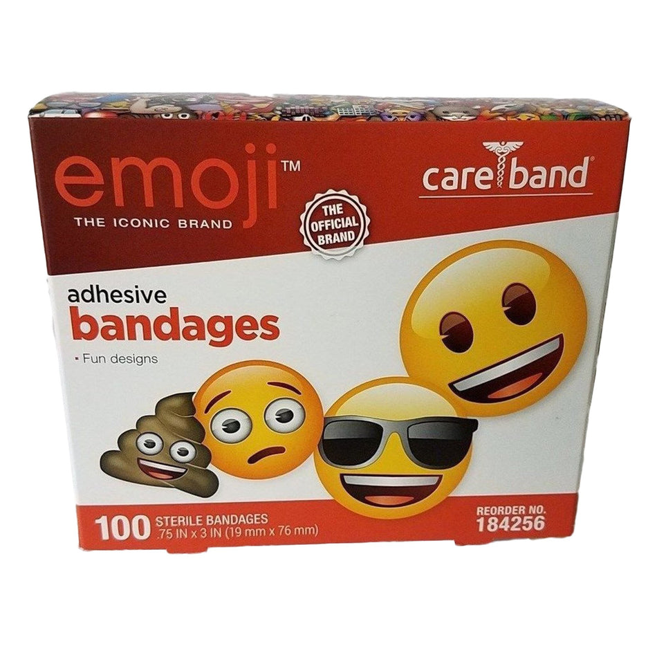 Emoji� Adhesive Strip, � x 3 Inch-Adhesive Strip emoji� 3/4 X 3 Inch Plastic Rectangle Kid Design (Emojis) Sterile