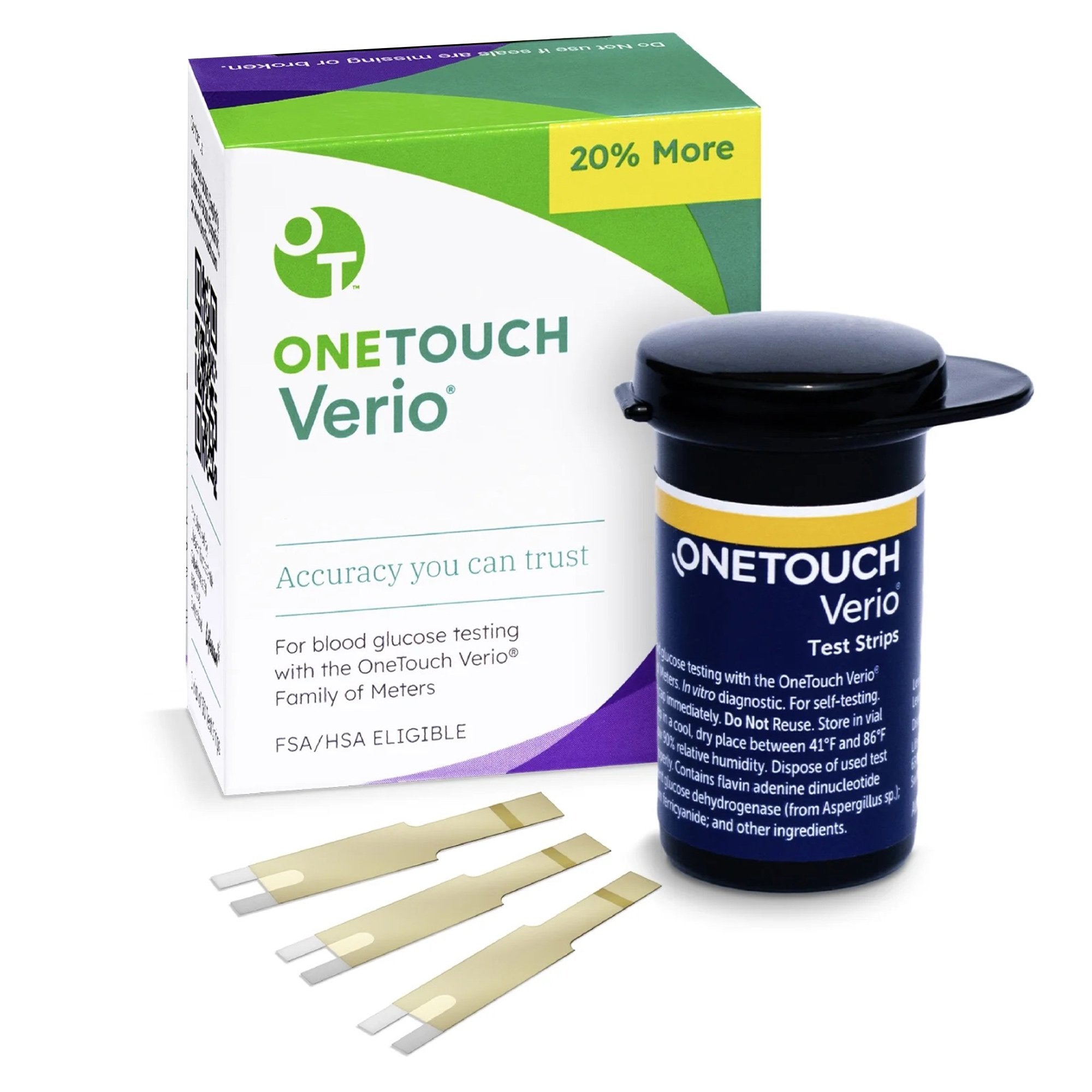 OneTouch Verio Test Strips-Blood Glucose Test Strips OneTouch Verio 50 Strips per Pack