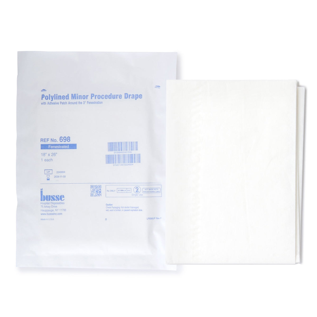 Busse Hospital Sterile Minor Procedure Surgical Drape, 18 x 26 Inch-General Purpose Drape Poly Lined Towel Drape 18 W X 26 L Inch Sterile