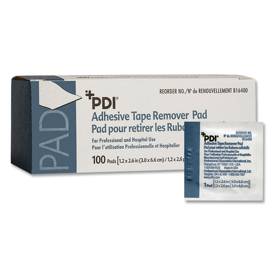 PDI� Adhesive Remover, 1� x 2-5/8 Inch Wipe-Adhesive Remover PDI� Pad 100 per Box
