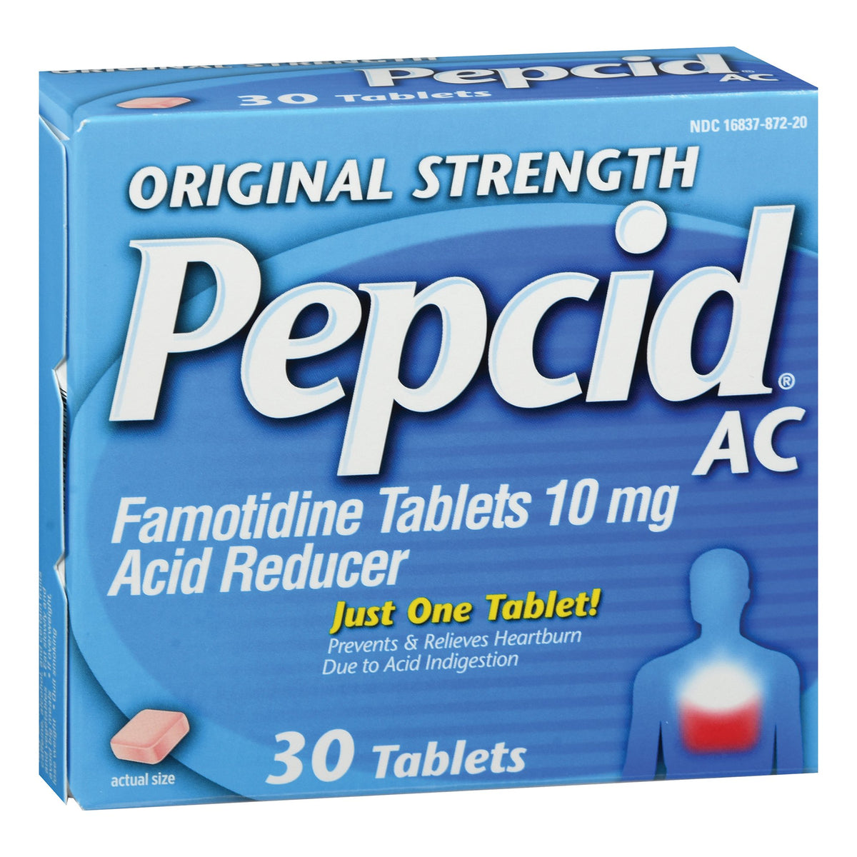 Pepcid AC Tablets Original Strength-Antacid Pepcid AC 10 mg Strength Tablet 30 per Box