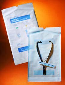 Cardinal Health Sterilization Pouch, 7 x 13 Inch-Sterilization Pouch Ethylene Oxide (EO) Gas / Steam 7-1/2 X 13 Inch Transparent / White Self Seal Paper / Film