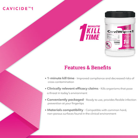 CaviWipes1 Surface Disinfectant, Alcohol Based, nonsterile, Disposable