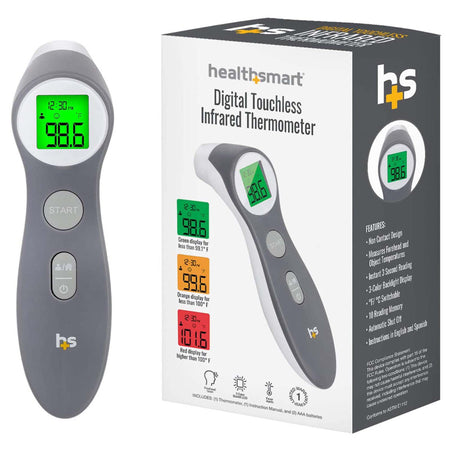 HealthSmart Digital Touchless Infrared Thermometer-Non-Contact Skin Surface Thermometer HealthSmart Infrared Skin Probe Handheld