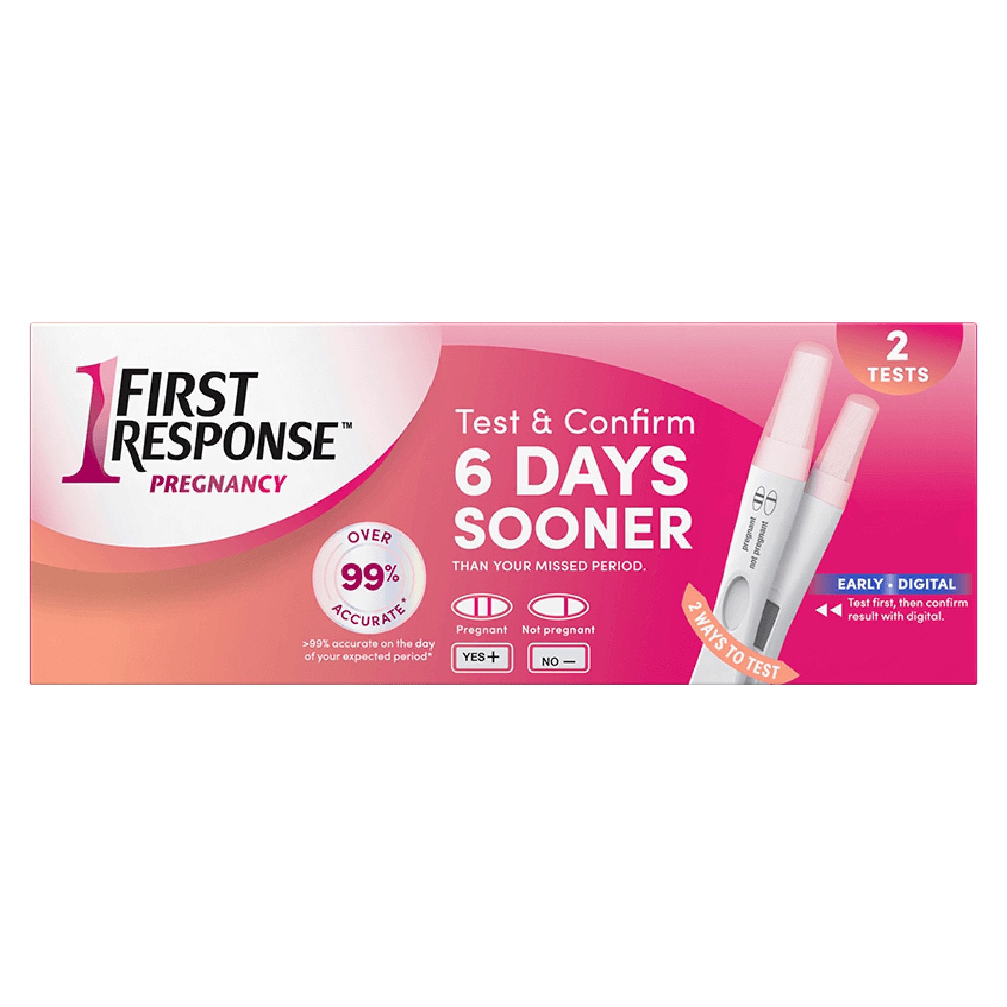 First Response hCG Pregnancy Home Device Reproductive Health Test Kit-Reproductive Health Test Kit First Response hCG Pregnancy Test 2 Tests CLIA Waived