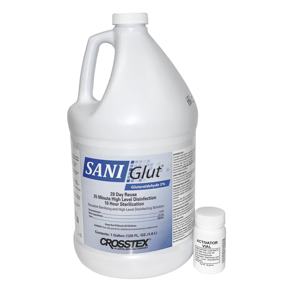 SANI Glut Glutaraldehyde High Level Disinfectant-Glutaraldehyde High-Level Disinfectant SANI Glut Activation Required Liquid 1 gal. Jug Reusable