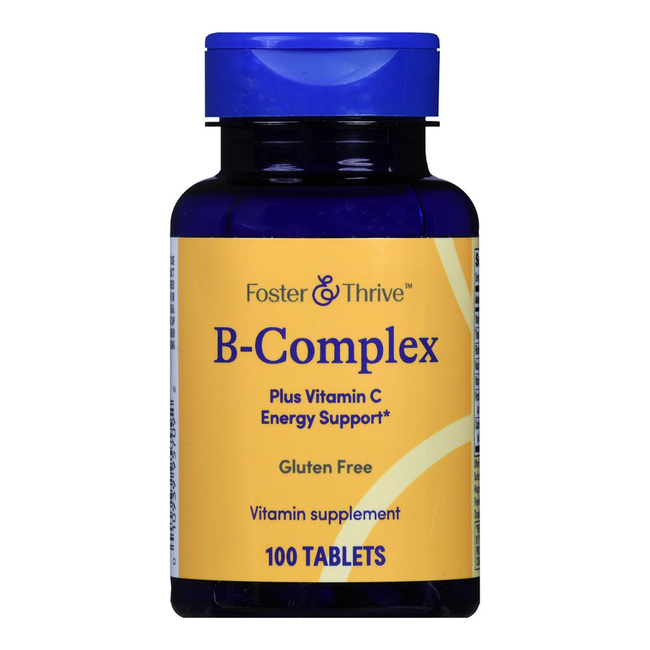 Foster & Thrive B-Complex Tablets-Multivitamin Supplement Foster & Thrive Vitamin B / Ascorbic Acid Tablet 100 per Bottle