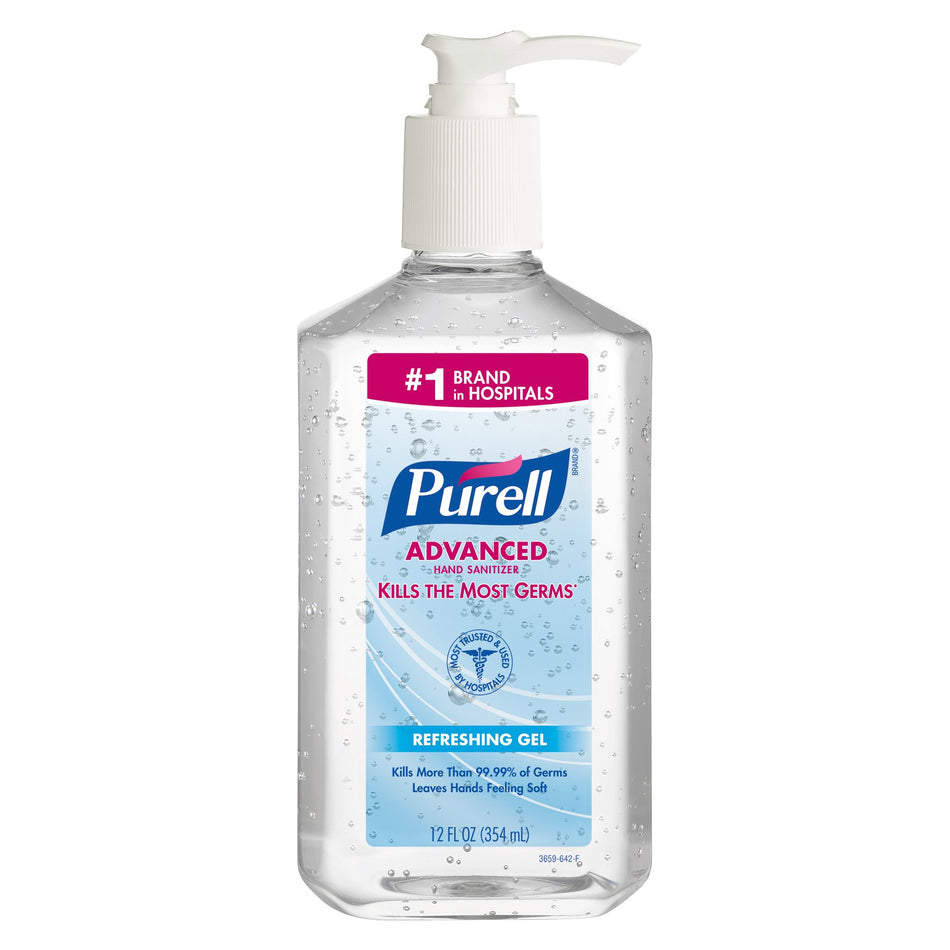 Purell Advanced Hand Sanitizer 12 Oz. Ethyl Alcohol Gel Table Top Pump Bottle-Hand Sanitizer Purell� Advanced 12 oz. Ethyl Alcohol Gel Pump Bottle