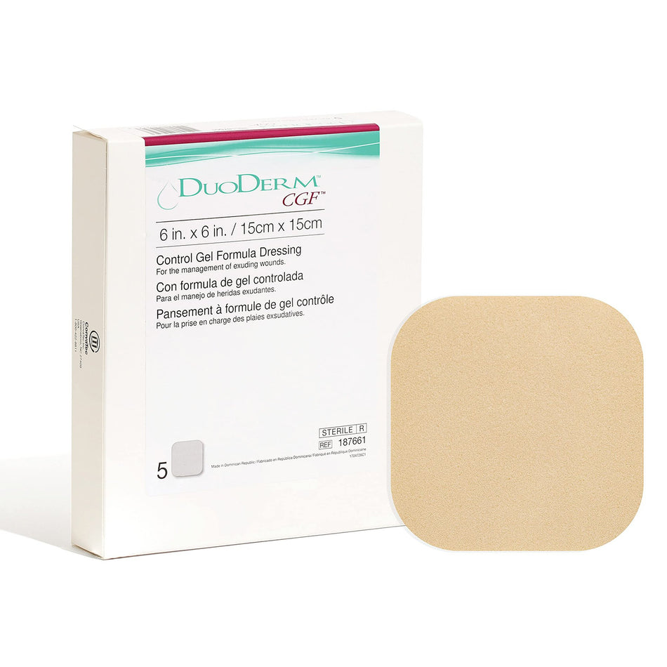 DuoDerm� CGF� Hydrocolloid Dressing, 6 x 6 inch-Hydrocolloid Dressing DuoDERM� CGF� 6 X 6 Inch Square