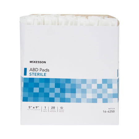 McKesson Sterile Abdominal Pad, 5 x 9 Inch-Abdominal Pad McKesson 5 X 9 Inch Sterile 1 per Pack