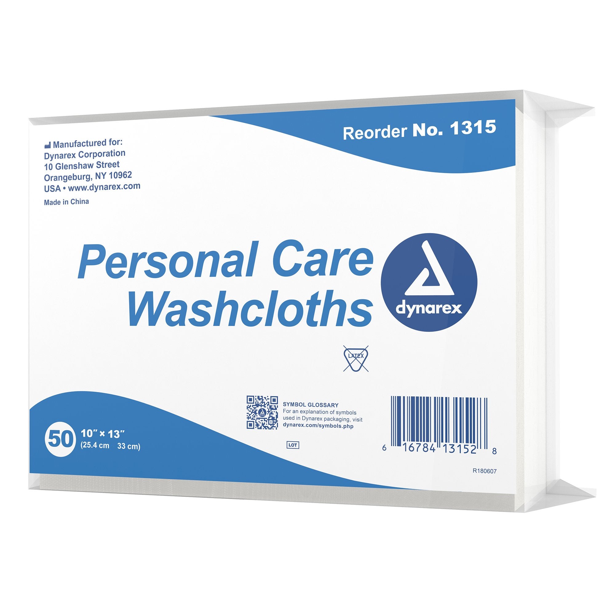 dynarex� Disposable Washcloth, 10 x 13 Inch-Washcloth Dynarex� 10 X 13 Inch White Disposable