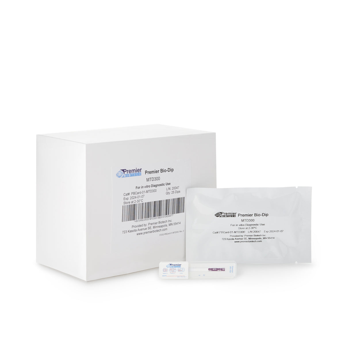 Premier Bio-Dip Single Drug (Methadone) Drugs of Abuse Test-Drugs of Abuse Test Kit Premier Bio-Dip Methadone (MTD) 25 Tests CLIA Waived