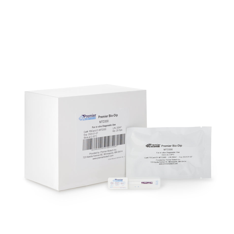 Premier Bio-Dip Single Drug (Methadone) Drugs of Abuse Test-Drugs of Abuse Test Kit Premier Bio-Dip Methadone (MTD) 25 Tests CLIA Waived
