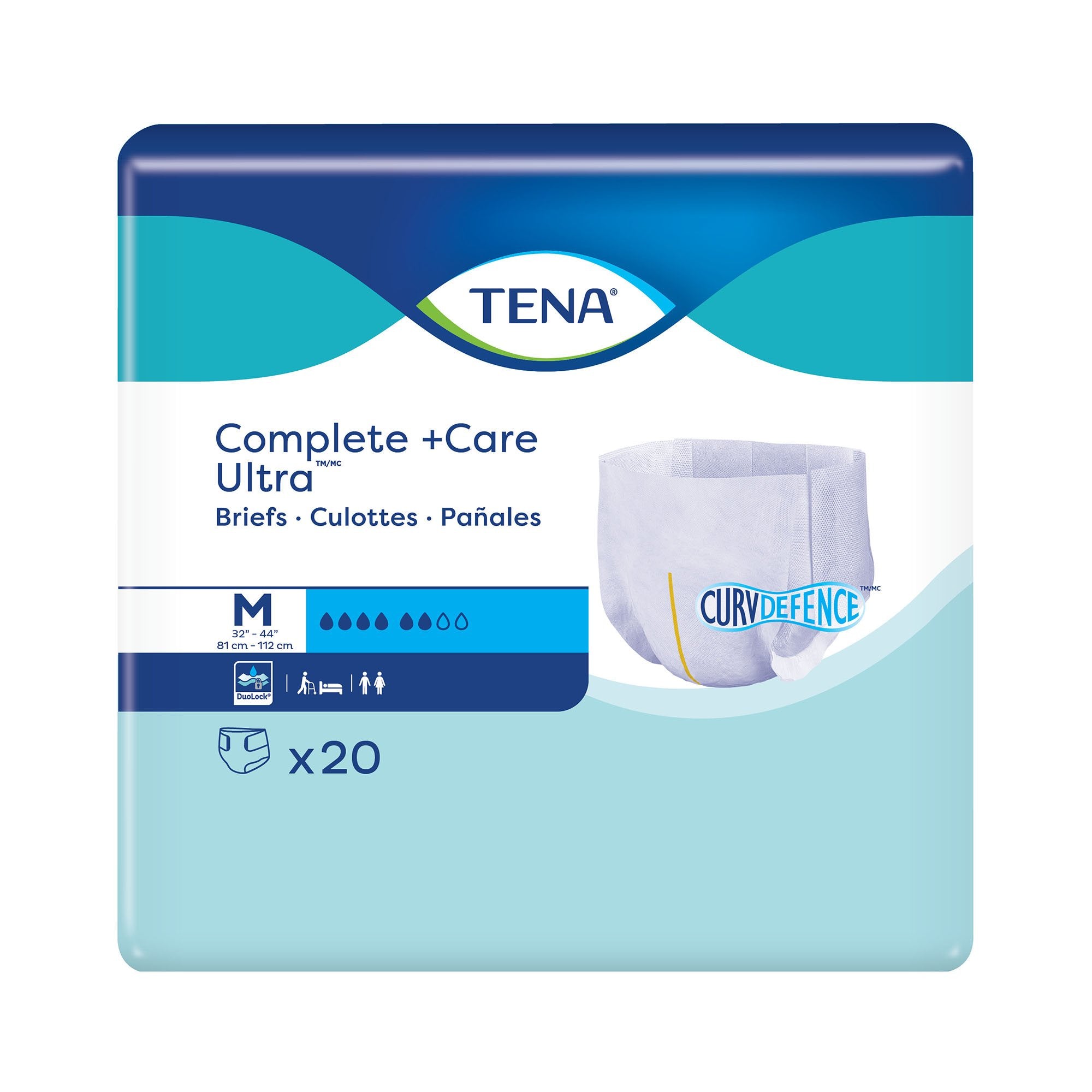 TENA Complete +Care Ultra™ Briefs with CurvDefence™, Medium - Incontinence>Adult Briefs and Protective Undergarments - Ess...