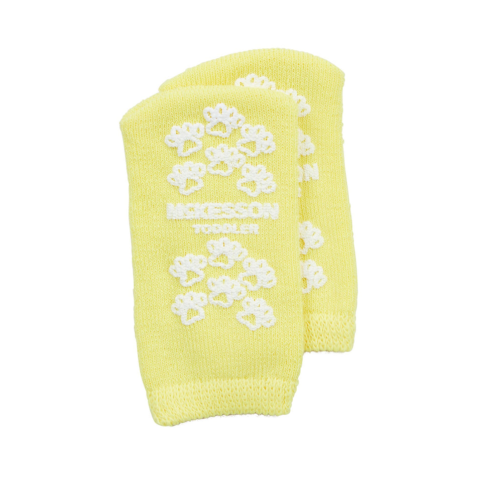 McKesson Terries Single Tread Slipper Socks, Toddler-Slipper Socks McKesson Terries Unisex Toddler Single Tread Single Patient Use Yellow