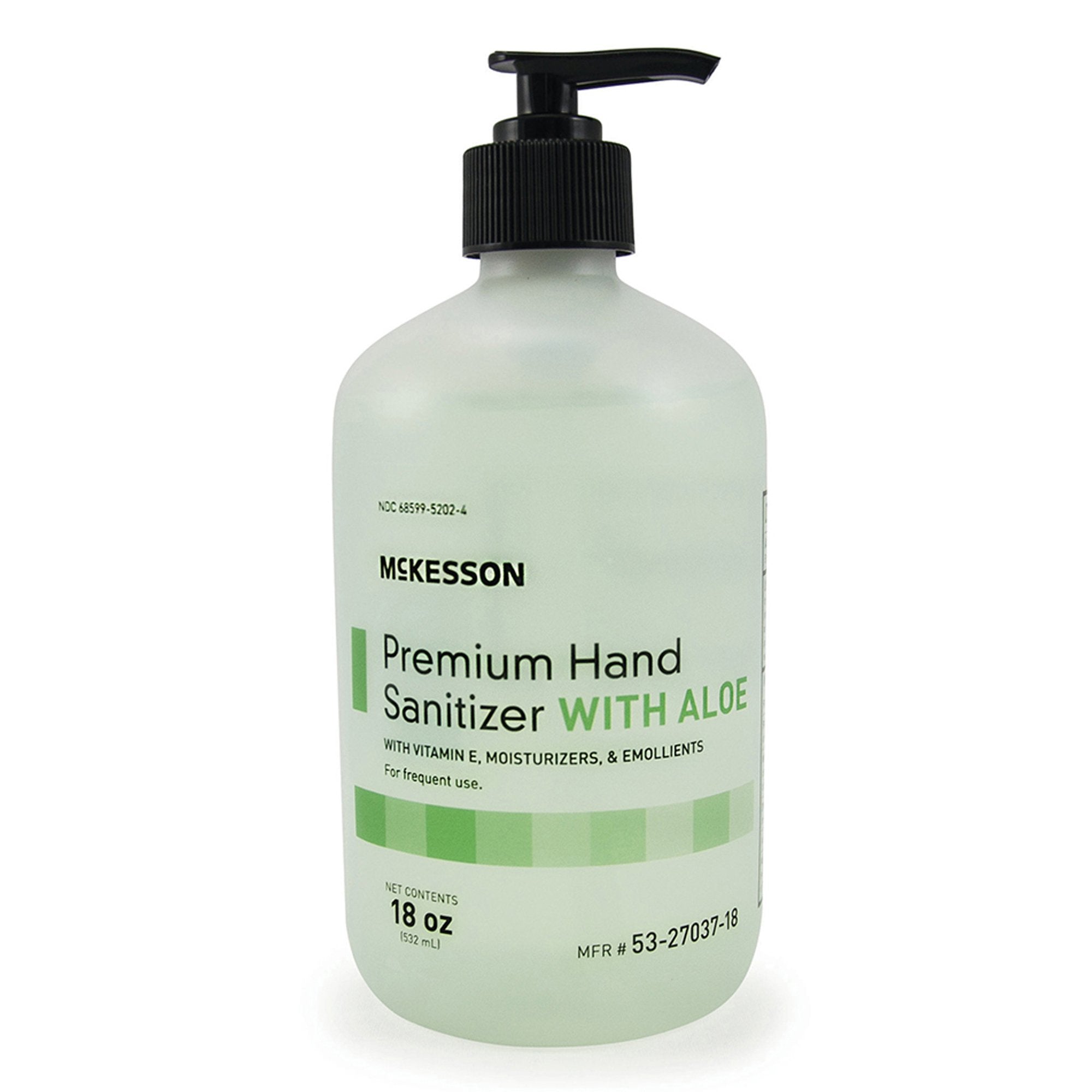 McKesson Premium Hand Sanitizer with Aloe, 18 oz, Gel, Pump Bottle-Hand Sanitizer with Aloe McKesson Premium 18 oz. Ethyl Alcohol Gel Pump Bottle