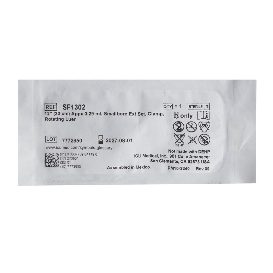 IV Extension Set ICU Small Bore 12 Inch Tubing - IV Therapy>IV Administration>Extension Sets - ICU Medical
