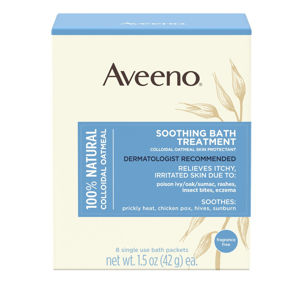 Aveeno Soothing Oatmeal Bath Treatment, 1.5 oz. Packet-Bath Additive Aveeno 1.5 oz. Individual Packet Unscented Powder