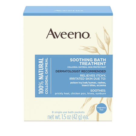 Aveeno Soothing Oatmeal Bath Treatment, 1.5 oz. Packet-Bath Additive Aveeno 1.5 oz. Individual Packet Unscented Powder