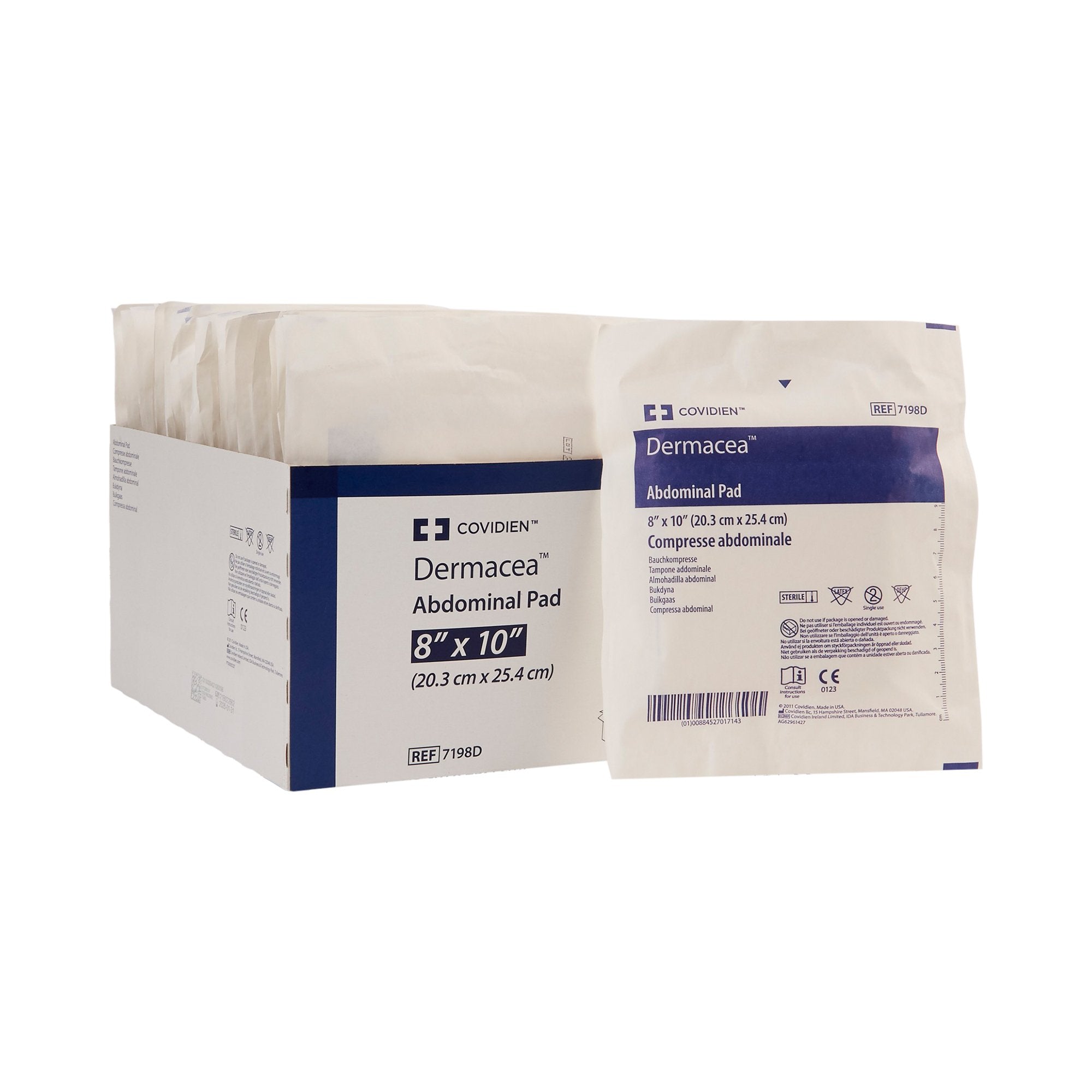 Dermacea Sterile Abdominal Pad, 8 x 10 Inch-Abdominal Pad Dermacea 8 X 10 Inch Sterile 1 per Pack