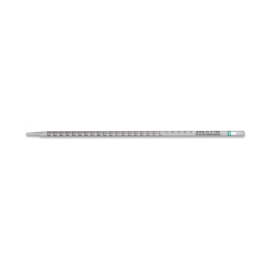 McKesson Polystyrene Serological Pipette, 2 mL-McKesson Serological Pipette 2 mL 0.01 mL Graduation Increments / 0.05 mL Negative Graduations Sterile