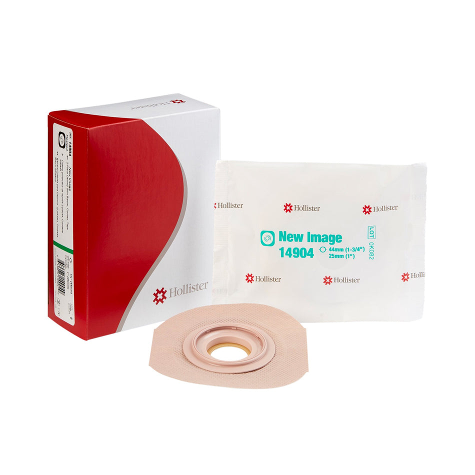 New Image Convex FlexTend Colostomy Skin Barrier With 1-Inch Stoma Opening-"Ostomy Barrier FlexTend Precut, Extended Wear Adhesive Tape 44 mm Flange Green Code System Hydrocolloid 1 Inch Opening"