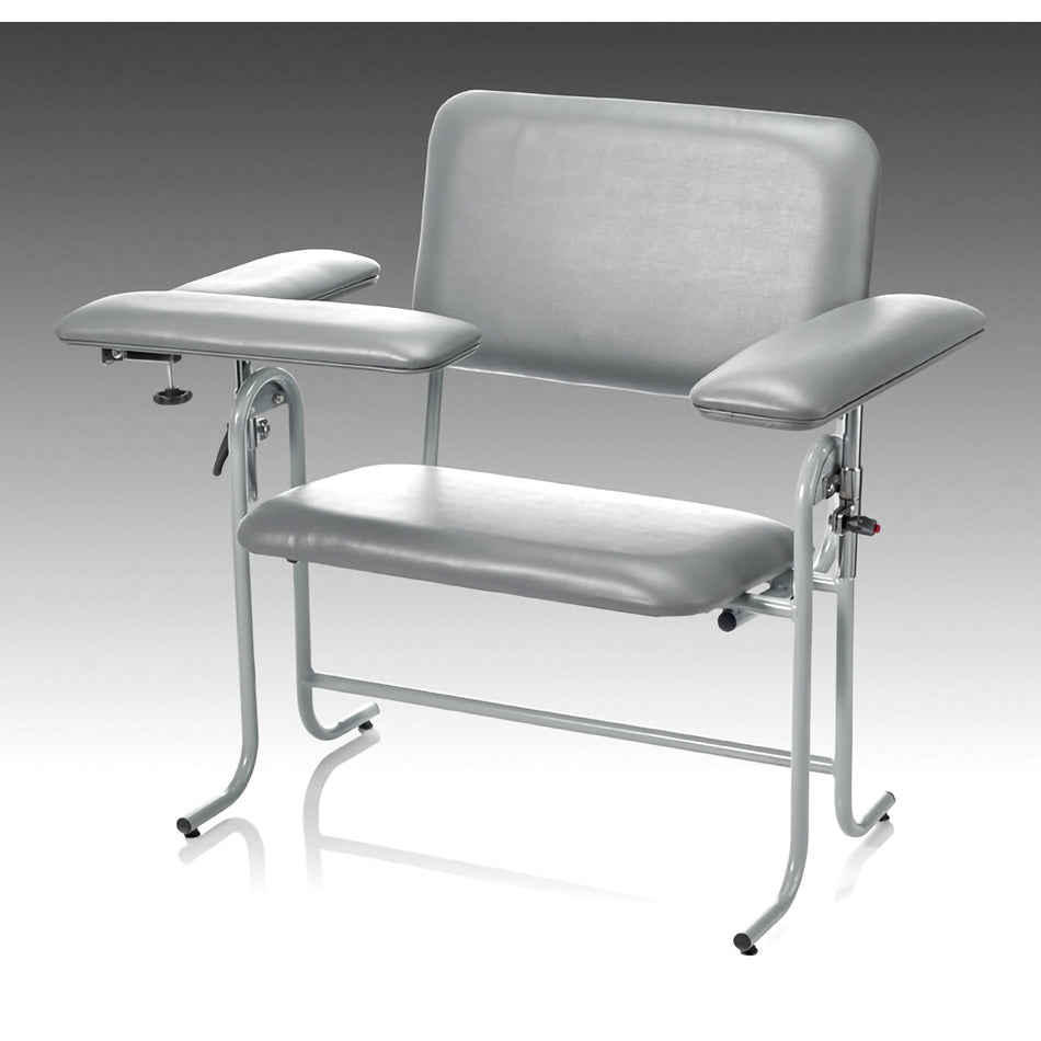 McKesson Blood Drawing Chair-Blood Drawing Chair McKesson 1 Straight Arm / 1 Flip Up Arm Gray