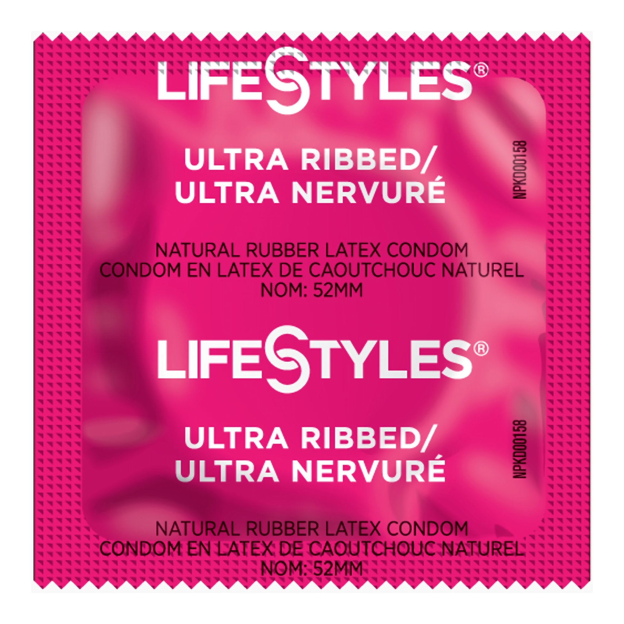 Lifestyles Ultra Ribbed Lubricated Latex Condom-"Condom Lifestyles Ultra Ribbed Lubricated One Size Fits Most 1,008 per Case"