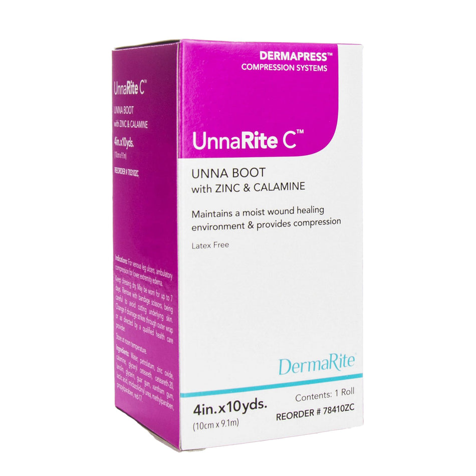 UnnaRite Unna Boot with Zinc Oxide and Calamine, 4 Inch x 10 Yard-Unna Boot UnnaRite� Zinc Oxide 4 Inch X 10 Yard