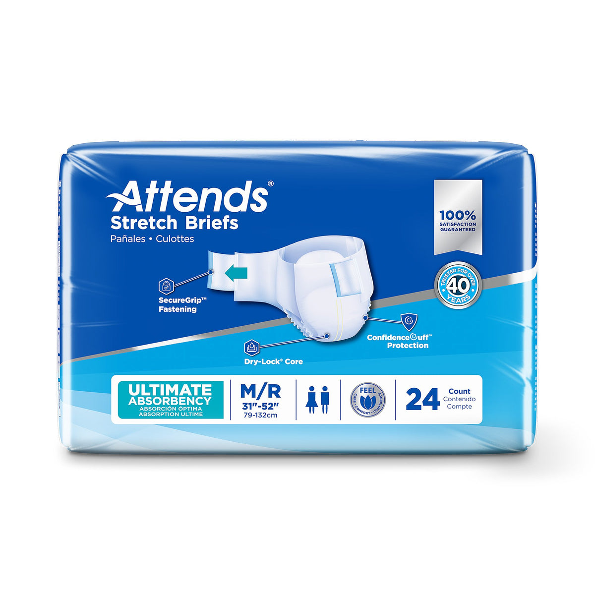 Attends® Stretch Briefs, Medium / Regular - Incontinence>Adult Briefs and Protective Undergarments - Attends Healthcare Pr...