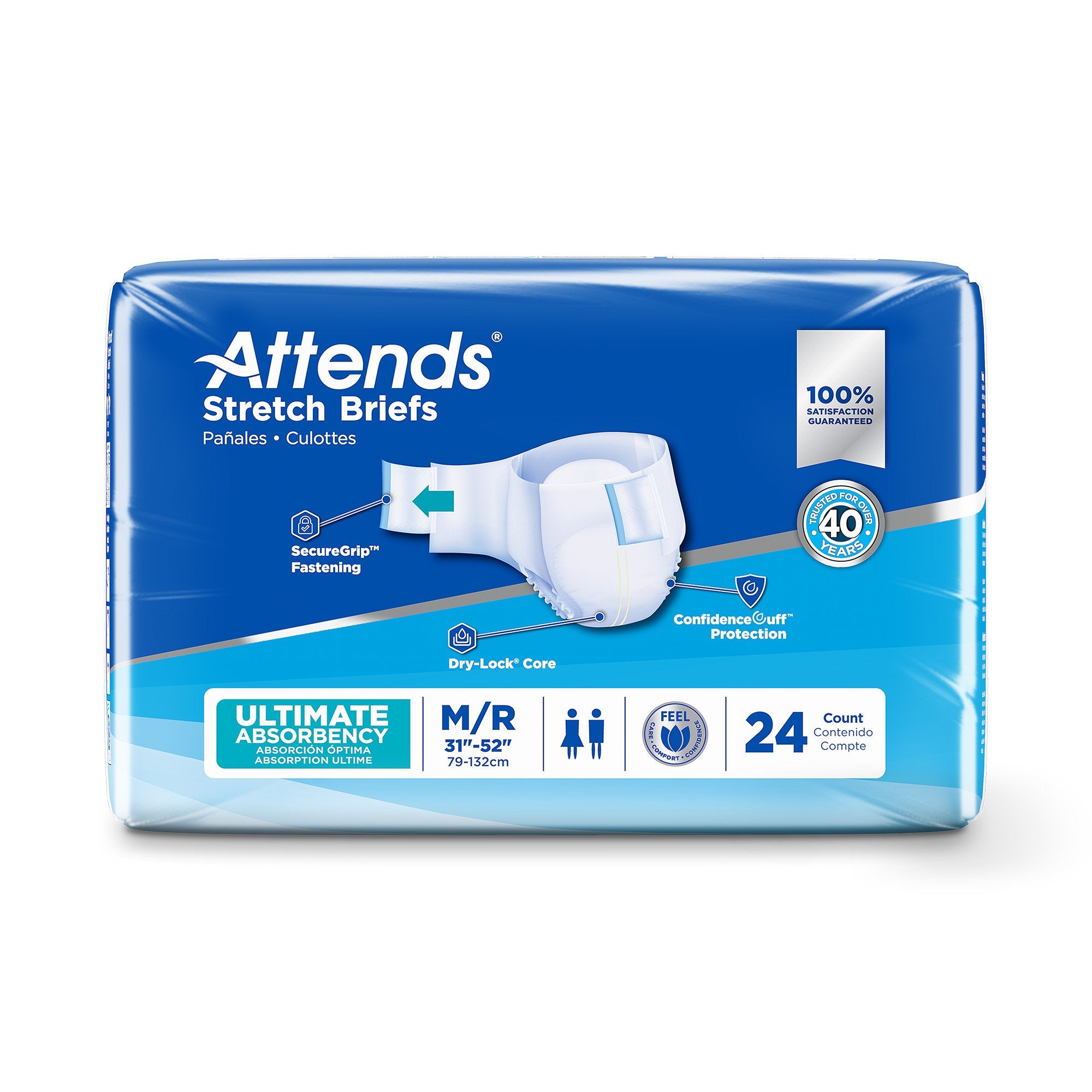 Attends® Stretch Briefs, Medium / Regular - Incontinence>Adult Briefs and Protective Undergarments - Attends Healthcare Pr...