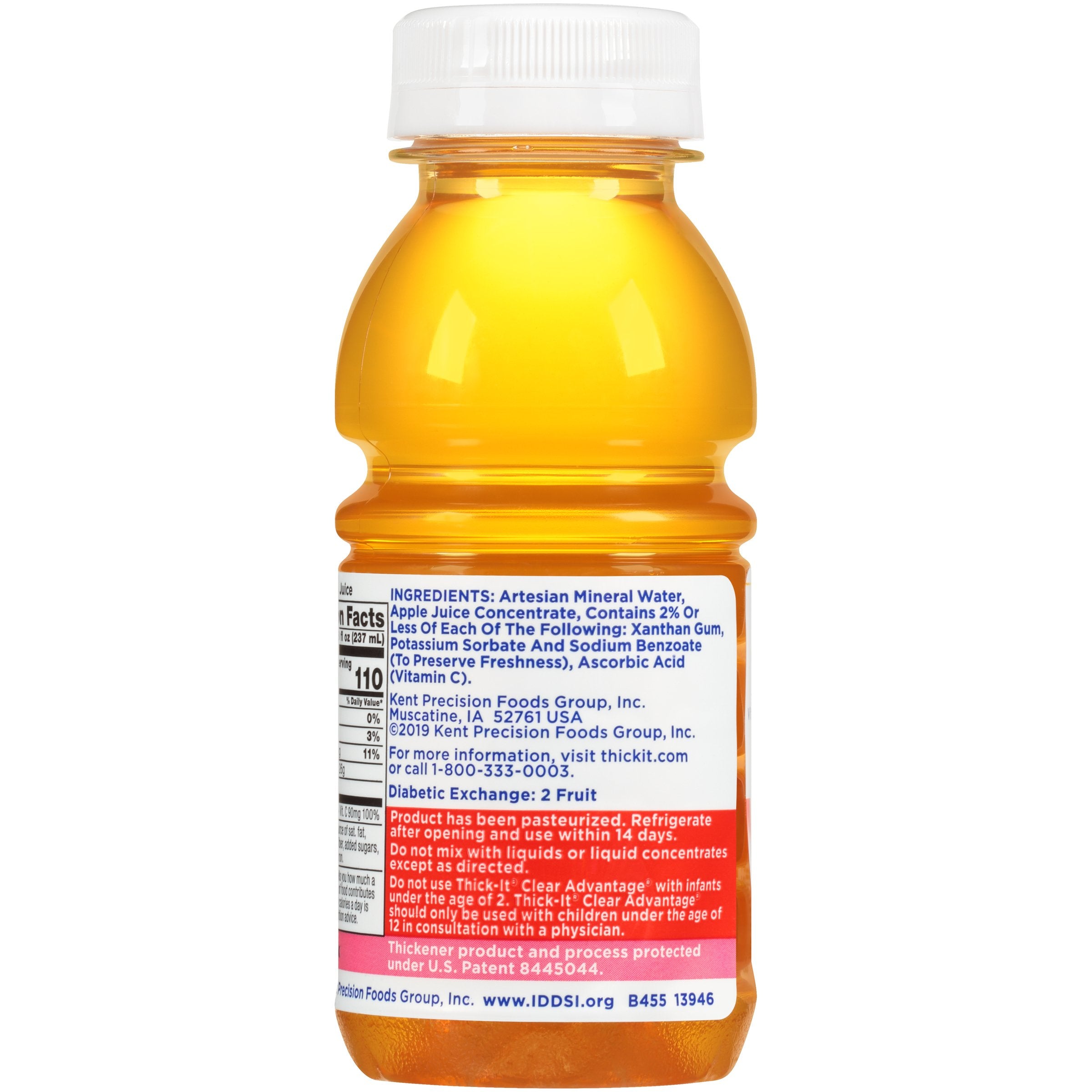 Thick-It Clear Advantage Nectar Consistency Apple Thickened Beverage, 8 oz. Bottle-Thickened Beverage Thick-It Clear Advantage 8 oz. Bottle Apple Flavor Liquid IDDSI Level 2 Mildly Thick