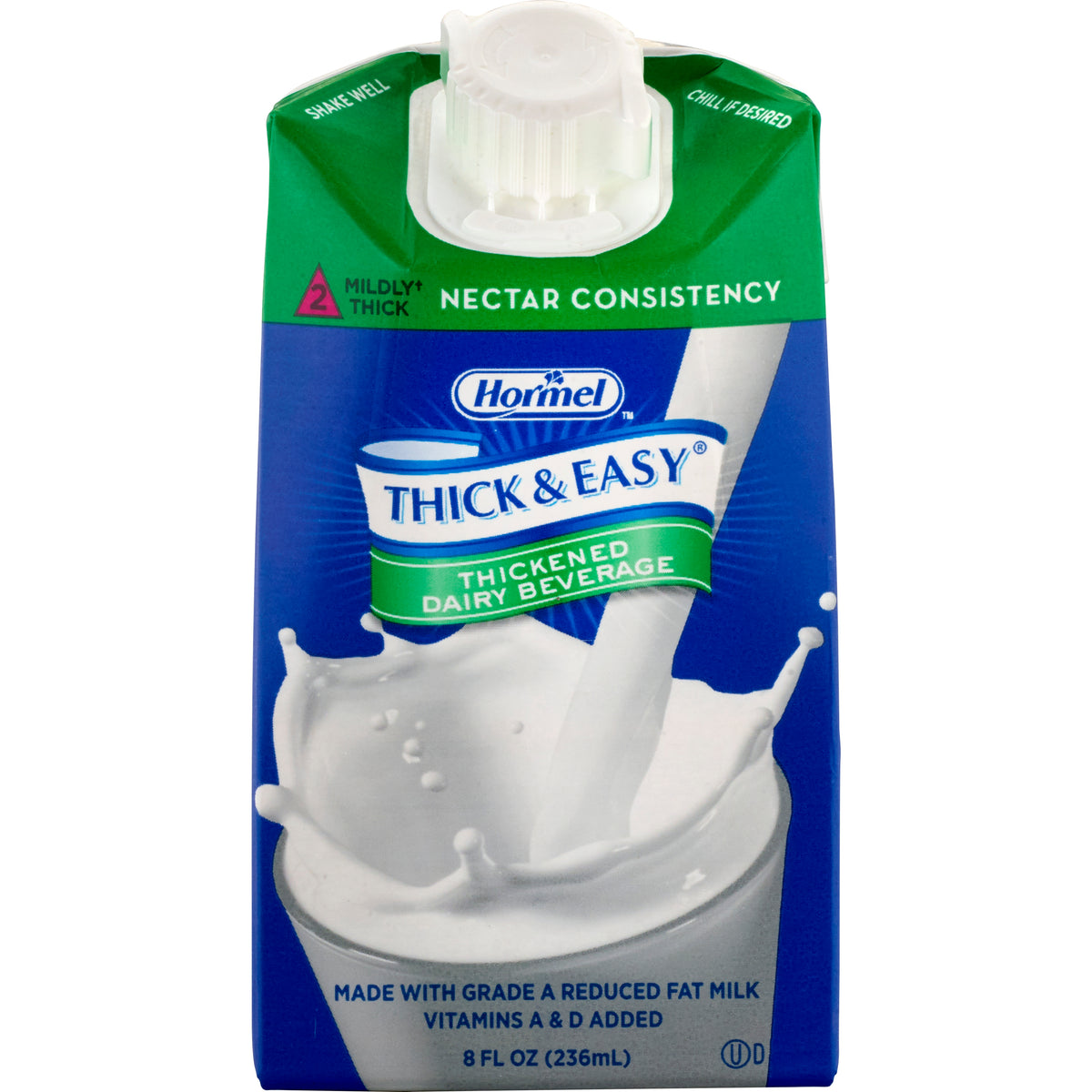 Thick & Easy Dairy Nectar Consistency Milk Thickened Beverage, 8 oz. Carton-Thickened Beverage Thick & Easy Dairy 8 oz. Carton Milk Flavor Liquid IDDSI Level 2 Mildly Thick