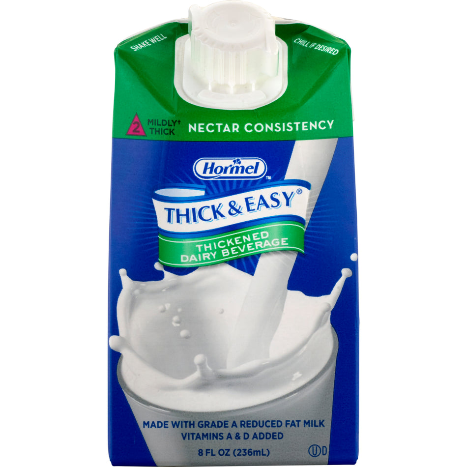 Thick & Easy Dairy Nectar Consistency Milk Thickened Beverage, 8 oz. Carton-Thickened Beverage Thick & Easy Dairy 8 oz. Carton Milk Flavor Liquid IDDSI Level 2 Mildly Thick