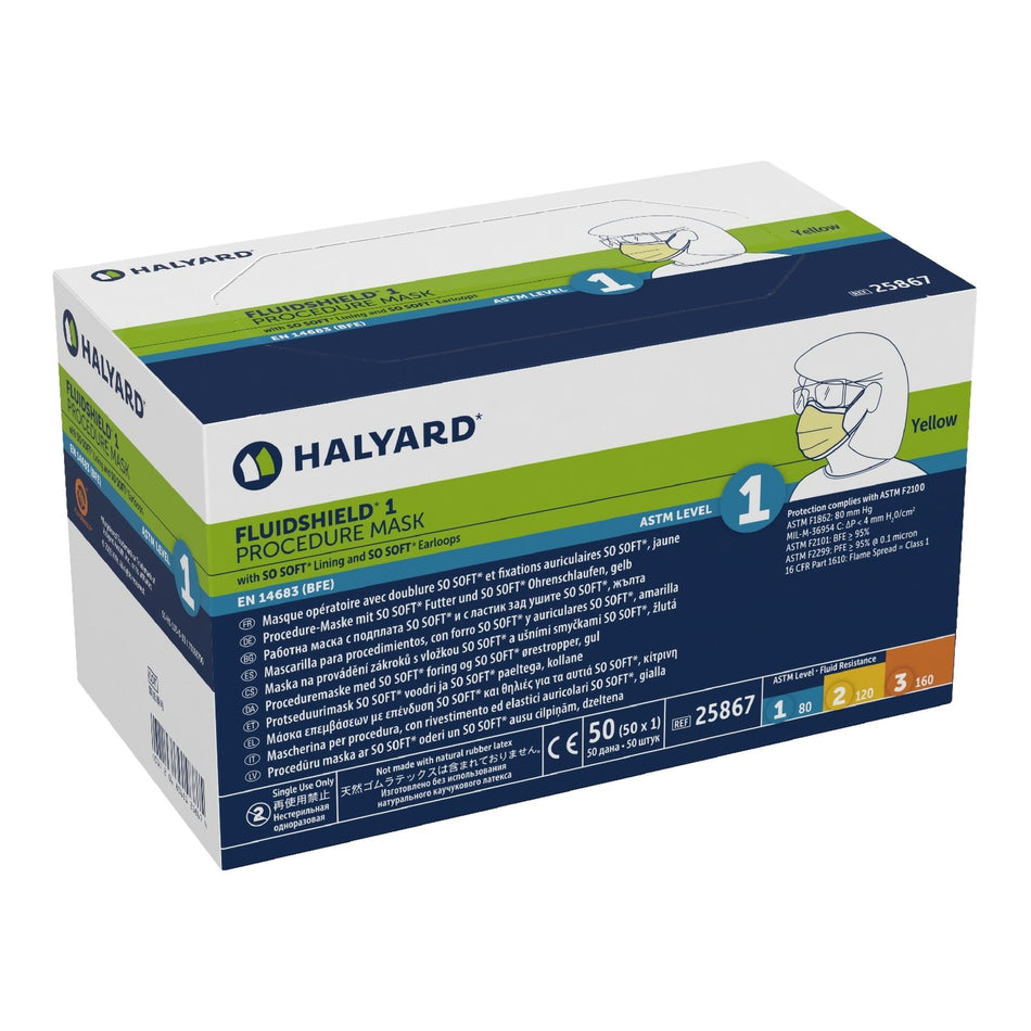 Fluidshield Procedure Mask-Procedure Mask FluidShield ASTM Level 1 Earloops One Size Fits Most