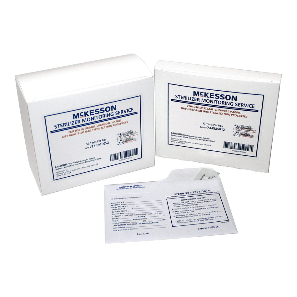 McKesson Sterilizer Monitoring Mail-In Service-McKesson Sterilizer Monitoring Mail-In Service Steam / EO Gas / Dry Heat / Chemical Vapor