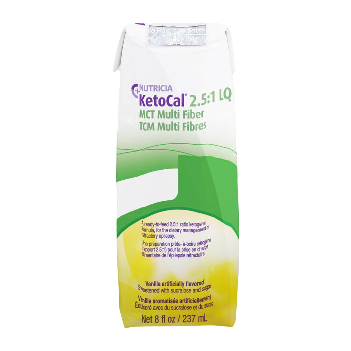 KetoCal 2.5:1 LQ Vanilla Ketogenic Formula for the Dietary Management of Refractory Epilepsy, 8-ounce carton-Oral Supplement KetoCal 2.5:1 LQ Vanilla Flavor Liquid 8 oz. Carton