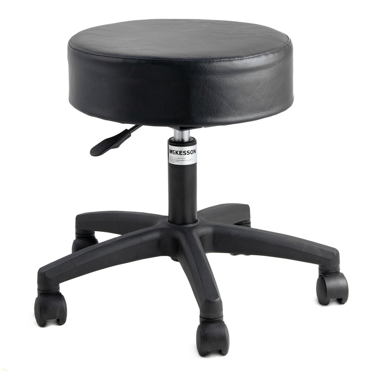 McKesson Exam Stool-Exam Stool McKesson Backless Pneumatic Height Adjustment 5 Casters Black
